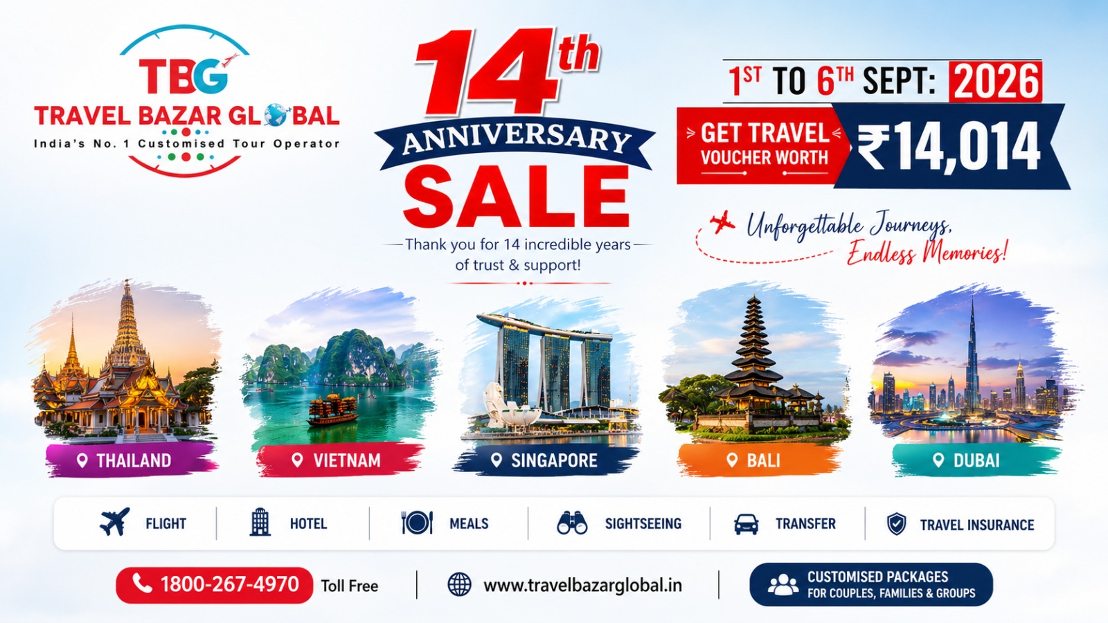 14th Anniversary Sale — Bali Xclusive — 4 Nights / 5 Days