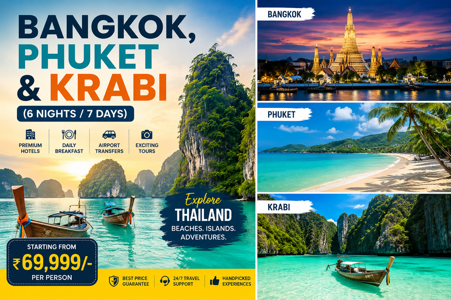 BANGKOK, PHUKET & KRABI (6 NIGHTS / 7 DAYS)