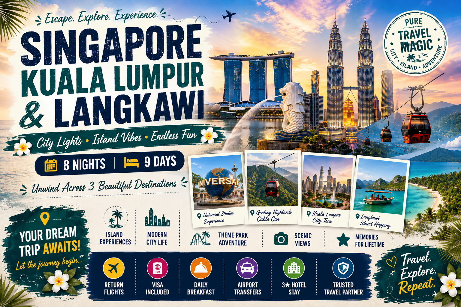 ✈️ Dream Tour: Singapore – Kuala Lumpur – Langkawi
