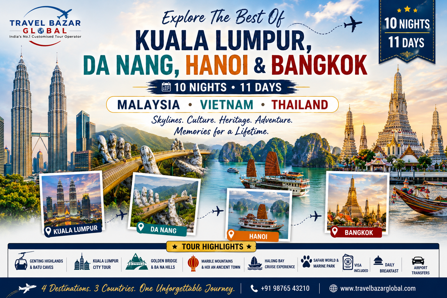 Kuala Lumpur, Da Nang, Hanoi & Bangkok