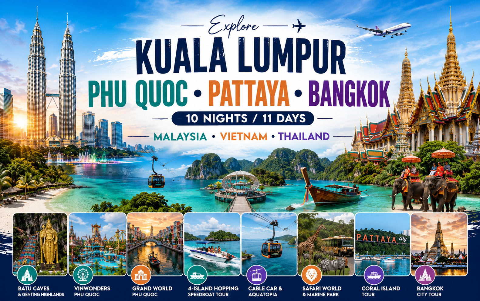 Kuala Lumpur – Phu Quoc – Pattaya – Bangkok